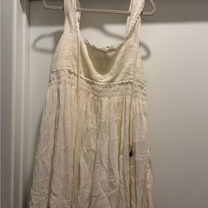 FREE PEOPLE Boho Cream Lace Trim Sundress